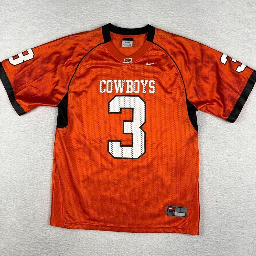 Oklahoma State Cowboys Jersey Youth Boys Large (16/18) Mesh Athletic Nike Orange
